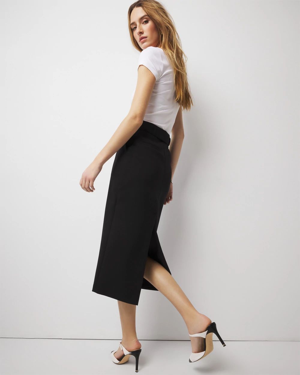 【PORTERNA】Ruffie Skirt Brushed Trousers Melange Jersey Tucked Panel Skirt – Tibi Official